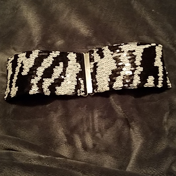 white sequin belt